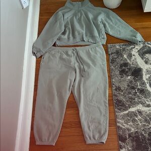 PINK Victoria's Secret pale sage Sweatshirt & Joggers Set